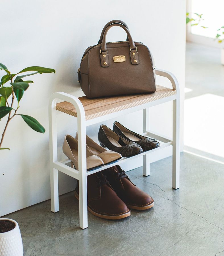 Shoe Organizer & Bench (18" H)  - Steel + Wood added by Spoak Member
