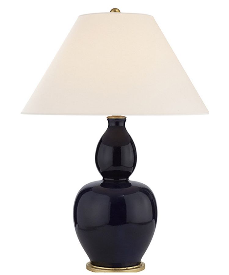 Yue Double Gourd Porcelain Table Lamp, Denim added by Spoak Member