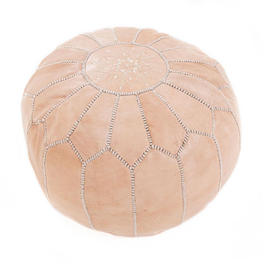 Authentic Moroccan Leather Pouf - Nude added by Spoak Member