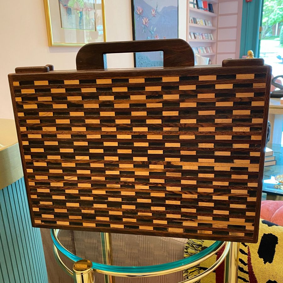 Vintage Don Shoemaker Hand Carved Wooden Briefcase added by Spoak Member