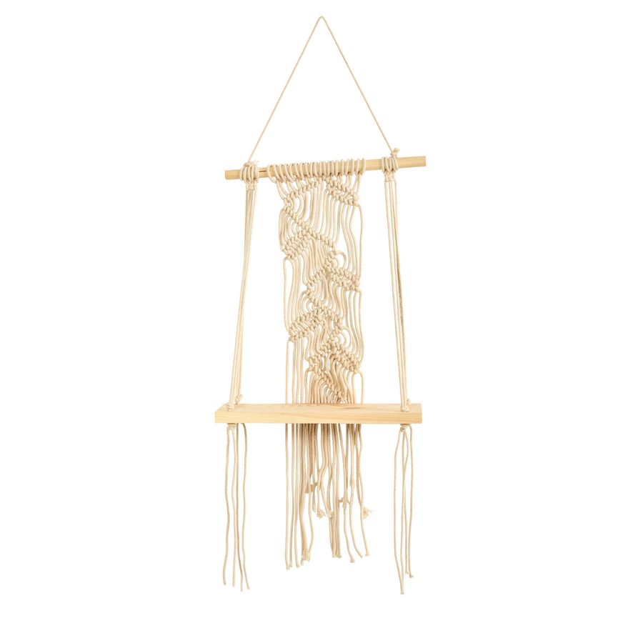 24” Boho Chic Wood Macrame Shelf added by Spoak Member