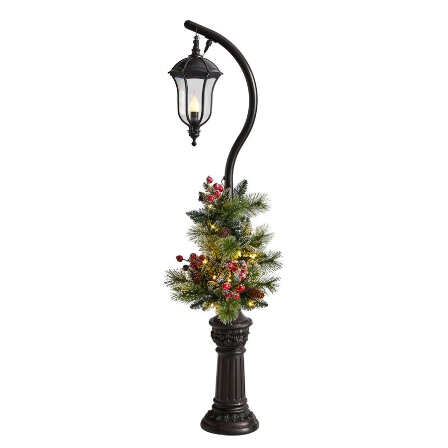 5' Holiday Decorated Lamp Post with Greenery, Berries and 30 LED Lights added by Spoak Member