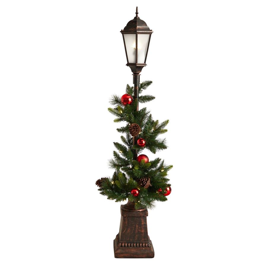5' Holiday Decorated Lamp Post with Greenery, Ornaments and 50 LED Lights added by Spoak Member