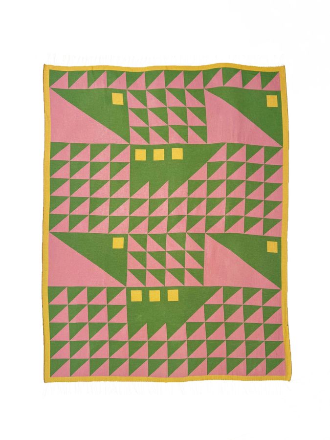 Flock Cotton Throw | Pink & Green added by Spoak Member