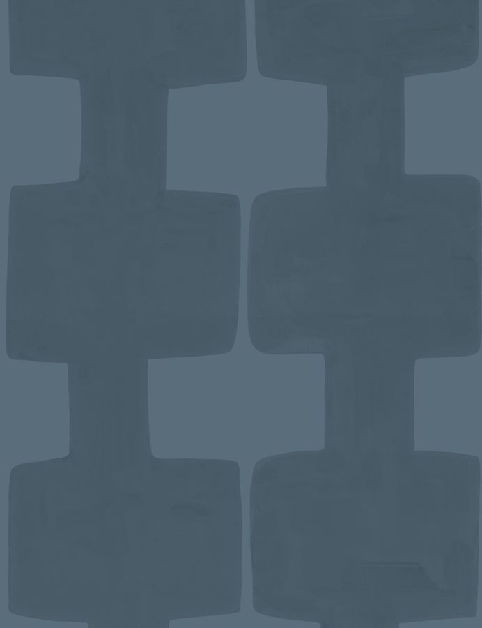 Modern Blocks Wallpaper by Paule Marrot, Navy, Swatch added by Spoak Member