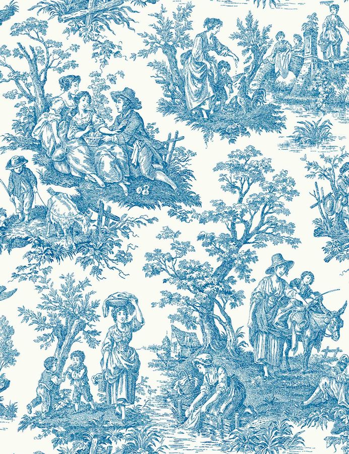 Country Life Toile Peel + Stick Wallpaper Swatch, Blue added by Spoak Member