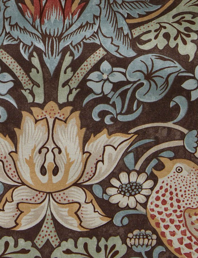 Strawberry Thief Fabric Swatch, Chocolate/Slate by Morris & Co. added by Spoak Member