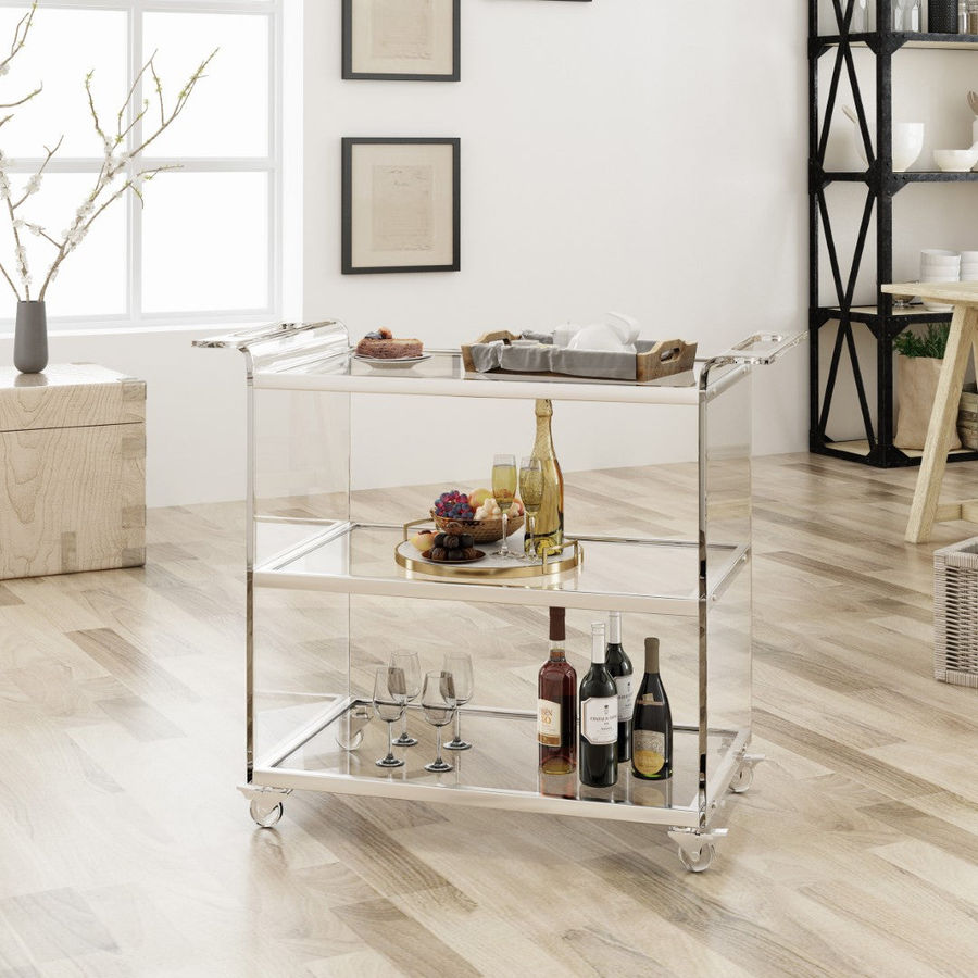 Christopher Knight Home® Yves Acrylic Bar Trolley - Stylish Serving Cart added by Paige Stalvey