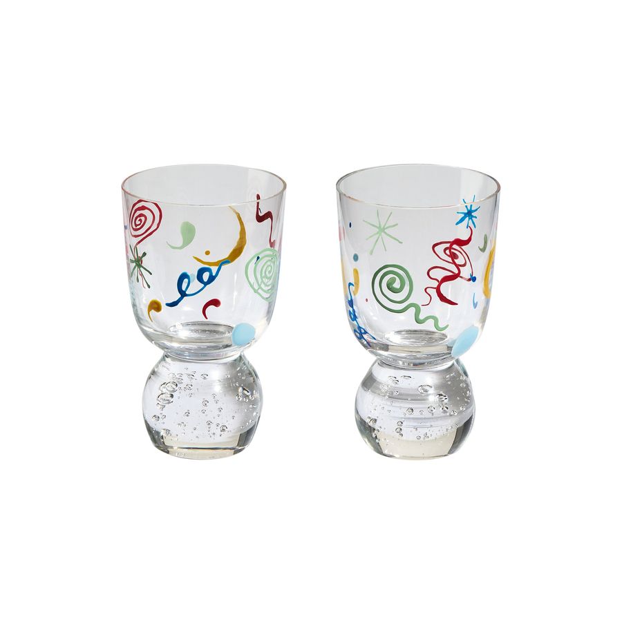 Celestial Hand-Painted Bubble Glass Tumblers Set of 2 added by Spoak Member