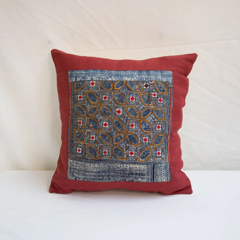 Indigo & White Hmong Cushion Cloth Pillow Cover added by Spoak Member
