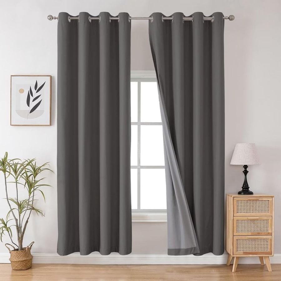 Joydeco 100% Blackout CurtainsThermal Insulated Solid Room Darkening Curtains with Grommets Multiple Sizes added by Spoak Member
