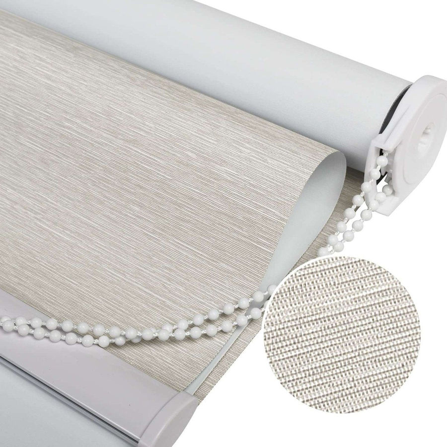 Joydeco Custom 100% Blackout Beige Roller Shade with Common Chain added by Spoak Member