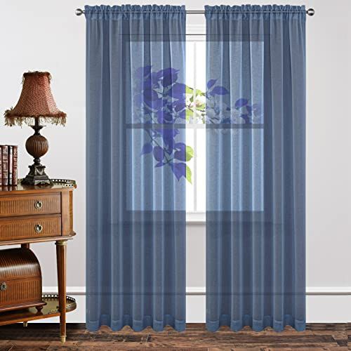Joydeco Rod Pocket Long Sheer Curtains, Lightweight Semi Drape Panels added by Spoak Member