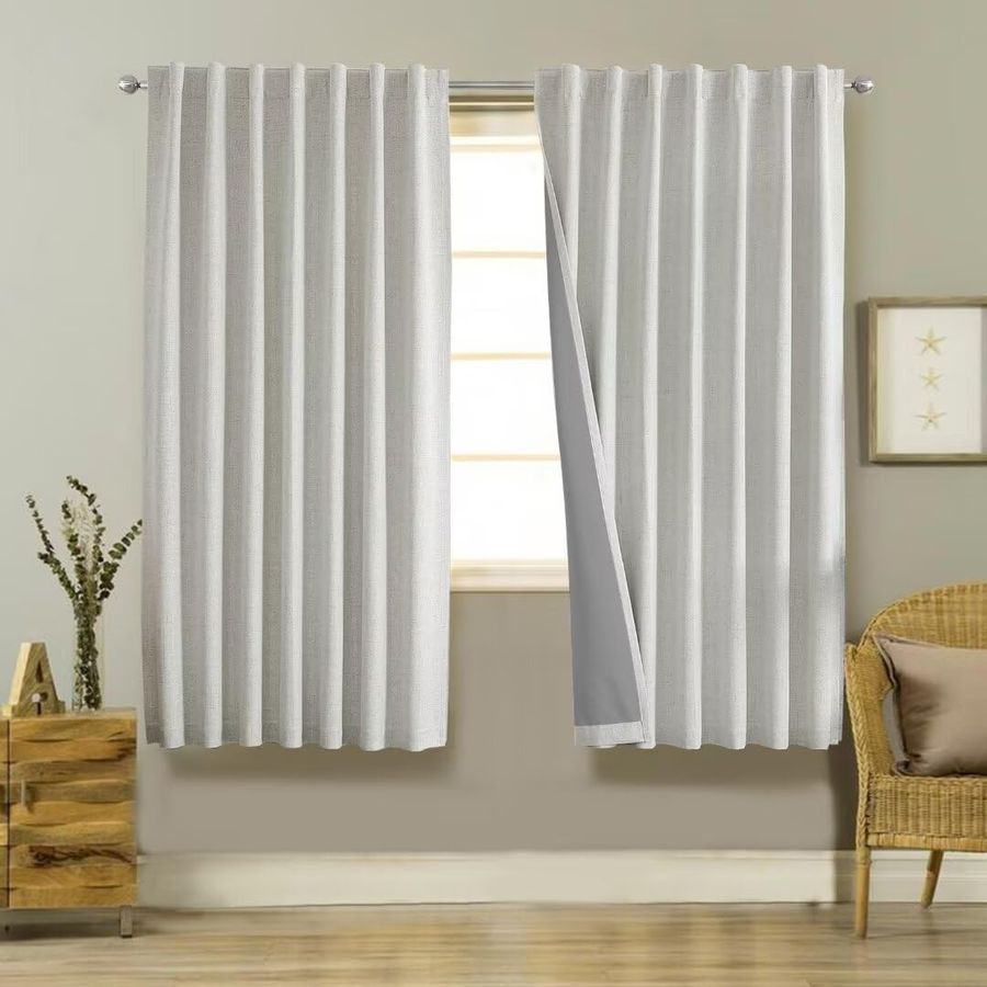 Joydeco White Blackout Curtains White for Living room French Doors Curtains added by Spoak Member