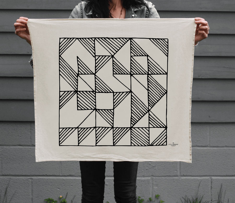 Shadow Block Tea Towel | Natural Cotton 28 x 30 added by Spoak Member