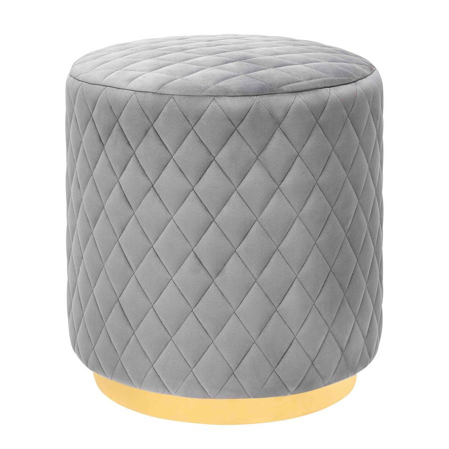 Abir Grey Velvet Ottoman added by Spoak Member
