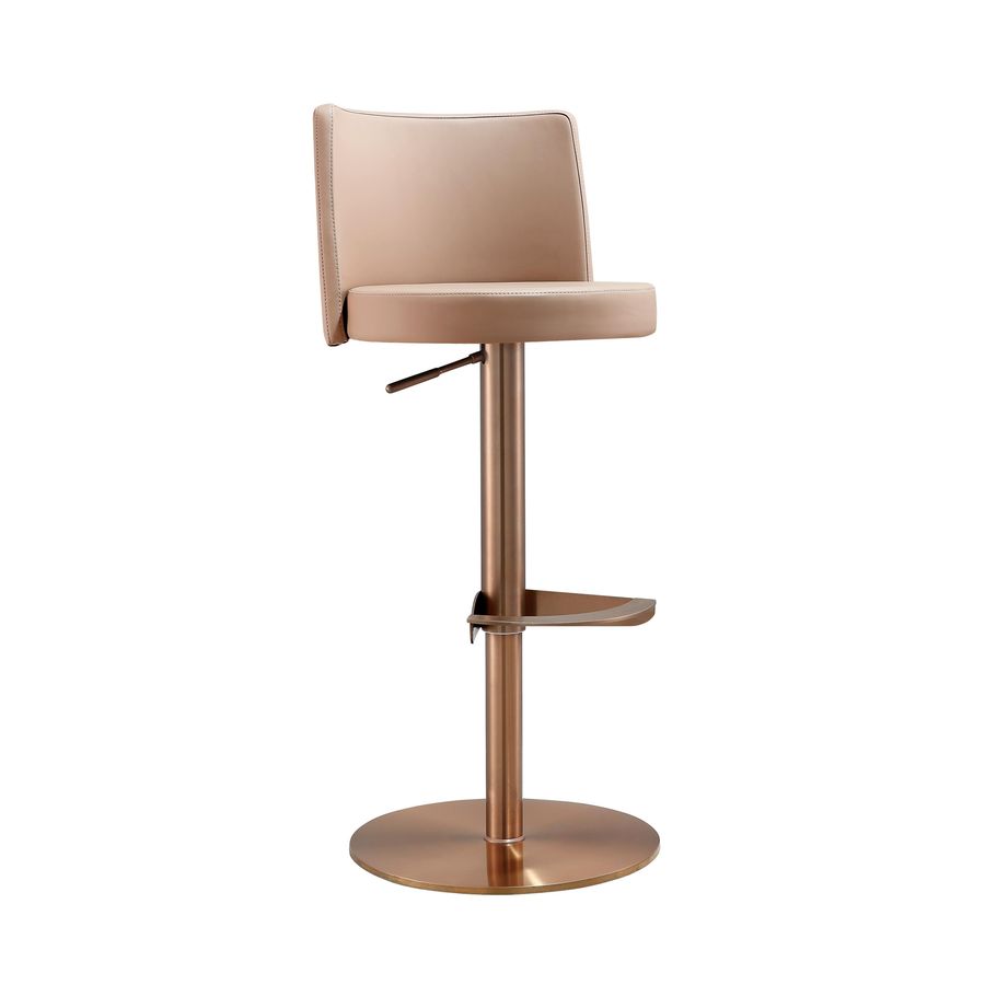 Loosha Cafe Au Lait Performance Vegan Leather and Rose Gold Adjustable Stool added by Spoak Member