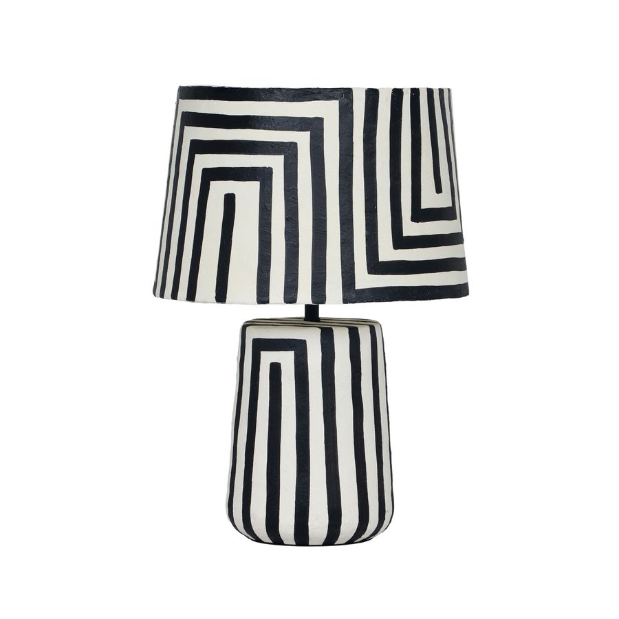 Minori Black Striped Papier Mache Table Lamp added by Spoak Member
