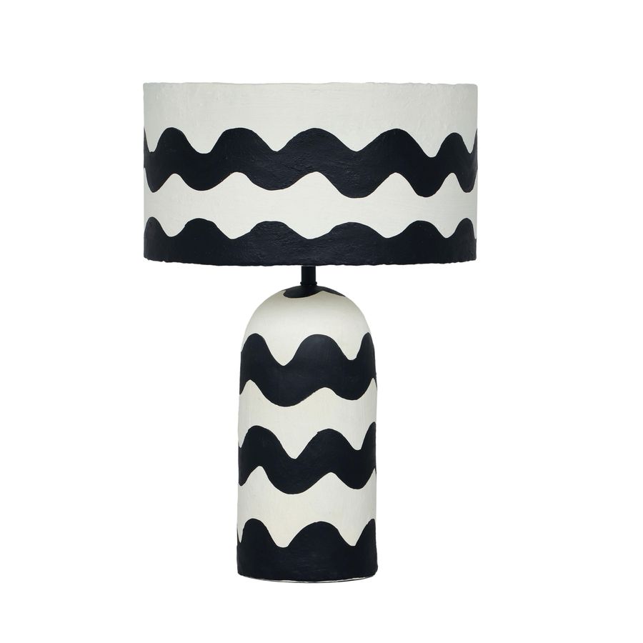Tropea Black Waves Papier Mache Table Lamp added by Spoak Member