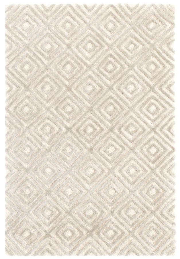 Cut Diamond Hand Tufted Wool/Viscose Rug | Silver added by Spoak Member