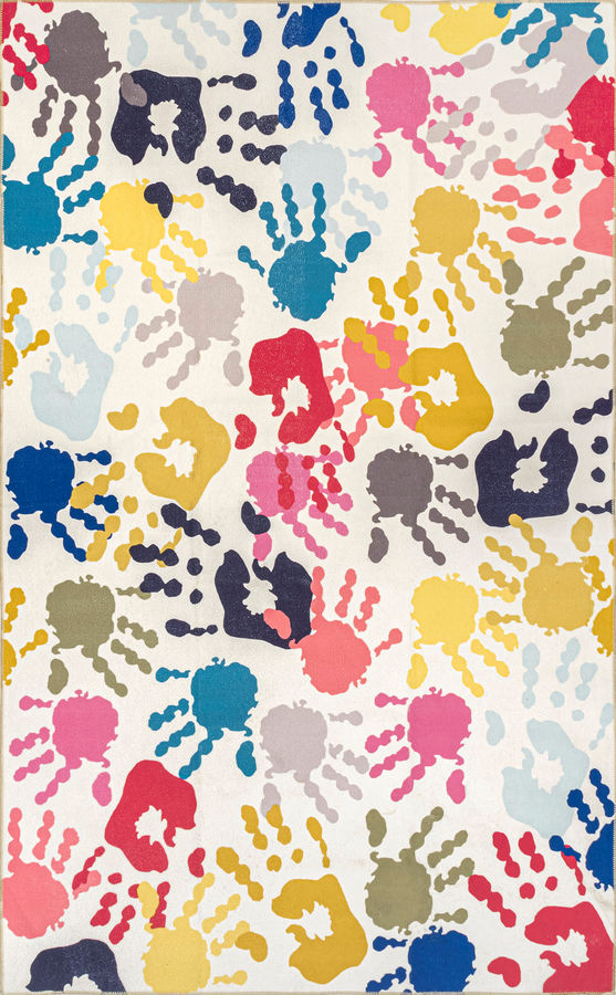 Tiffany Handprint Collage Kids Washable Rug | Multicolor added by Spoak Member