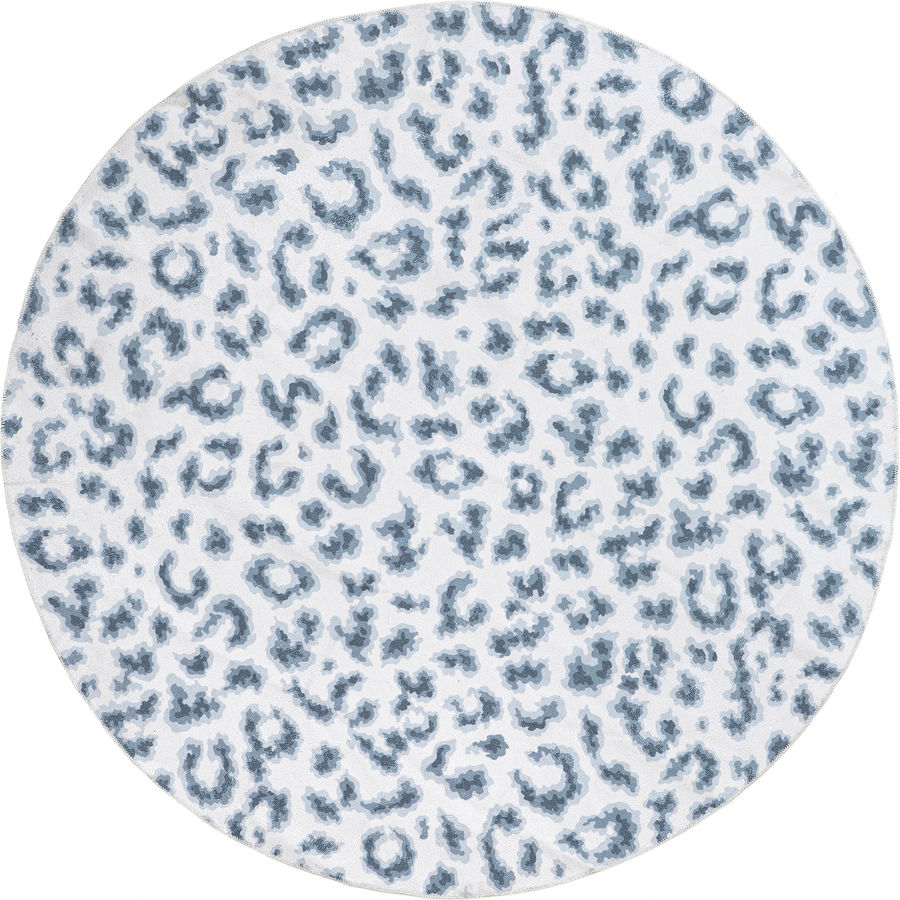 Tessa Leopard Washable Rug | Blue added by Spoak Member