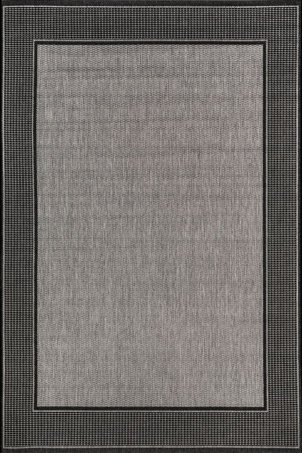 Monochrome Bordered Indoor/Outdoor Rug | Grey added by Spoak Member