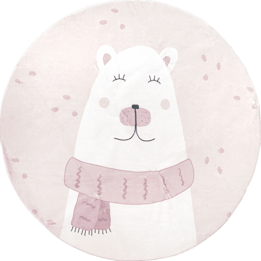 Agathe Polar Bear Kids Washable Rug | Pale Pink added by Spoak Member