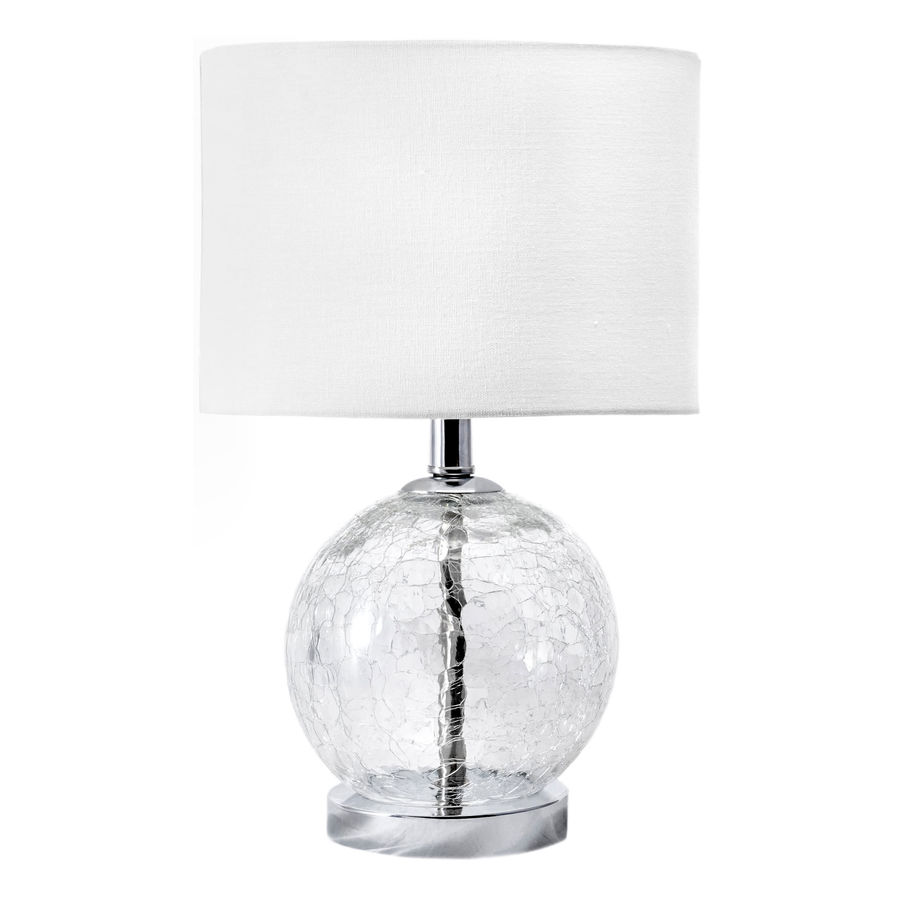 22-inch Crinkled Glass Sphere Table Lamp | Silver added by Spoak Member