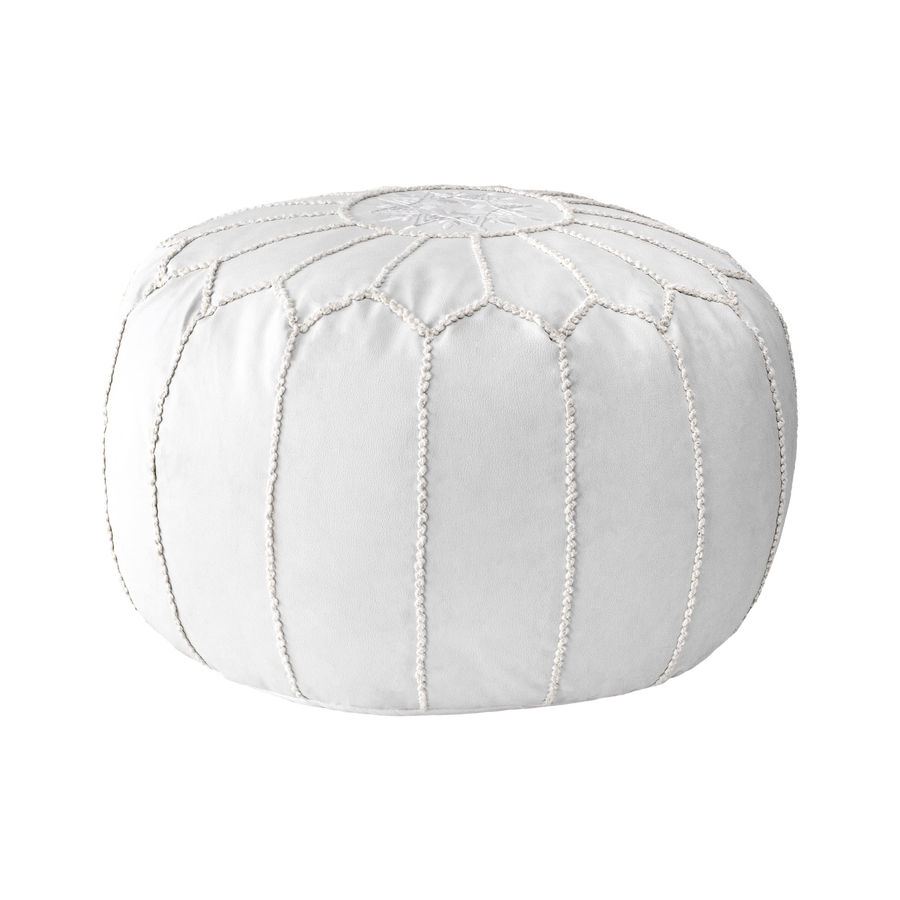 Faux Leather Pouf | Ivory added by Spoak Member