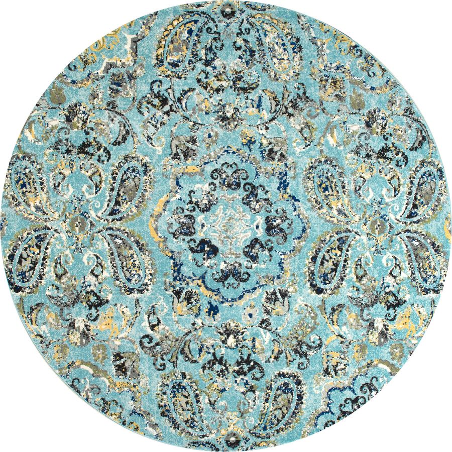 Pointelle Paisley Rug | Aqua added by Spoak Member