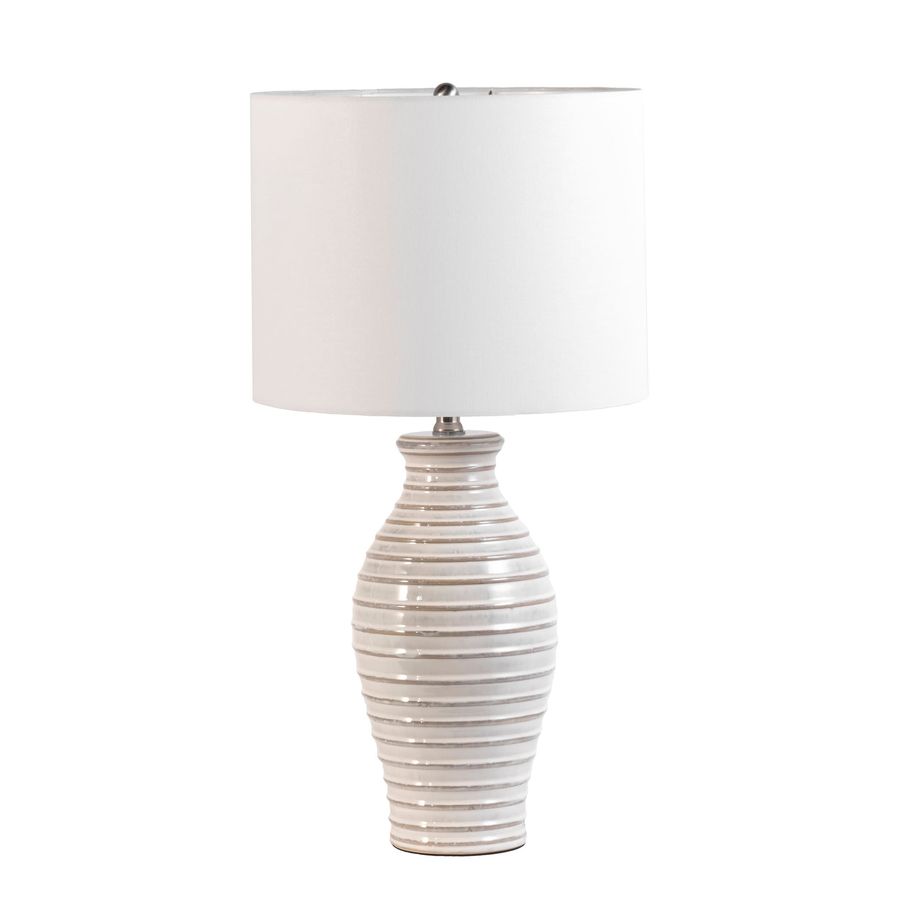 28-inch Ridged Ceramic Standard Table Lamp | Cream added by Spoak Member