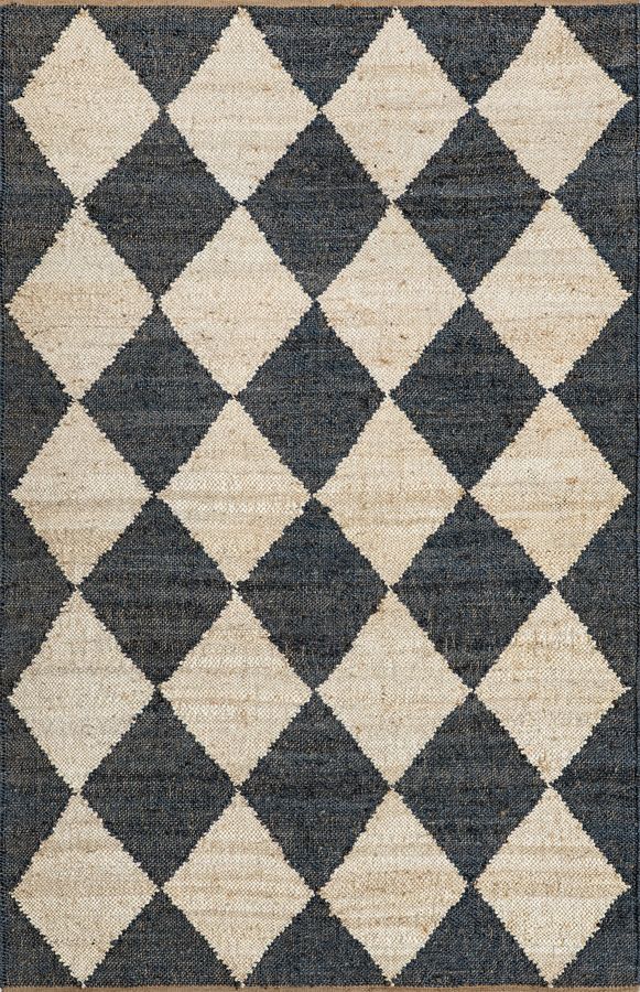 Louie Diamond Checkerboard Jute Rug | Charcoal added by Spoak Member