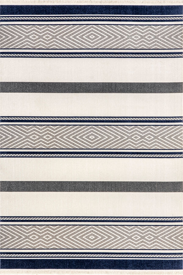 Junina Striped Indoor/Outdoor Rug | Blue Grey added by Spoak Member