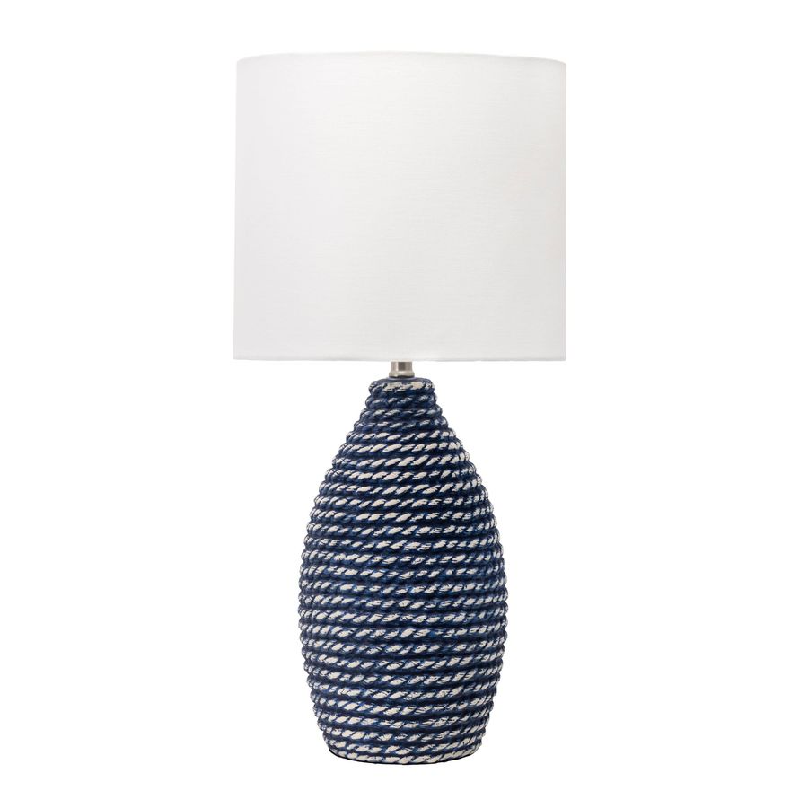 27-inch Ceramic Coiled Texture Table Lamp | Blue added by Spoak Member