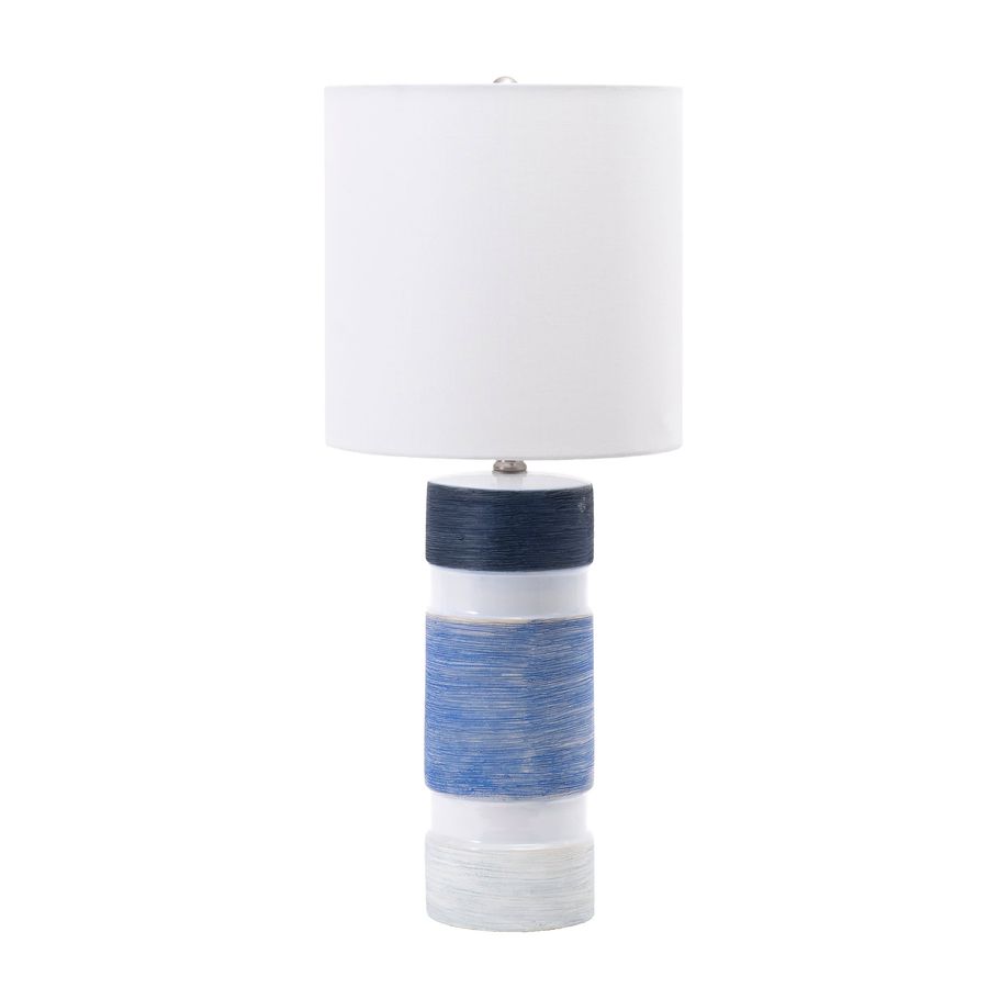 25-inch Ombre Banded Ceramic Table Lamp | Blue added by Spoak Member