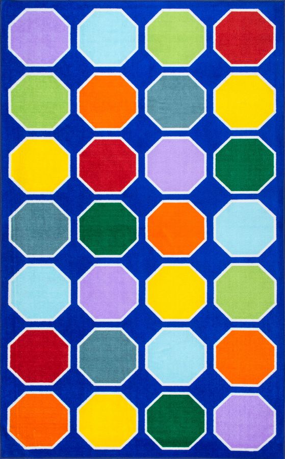 Octagons Printed Rug | Blue added by Spoak Member