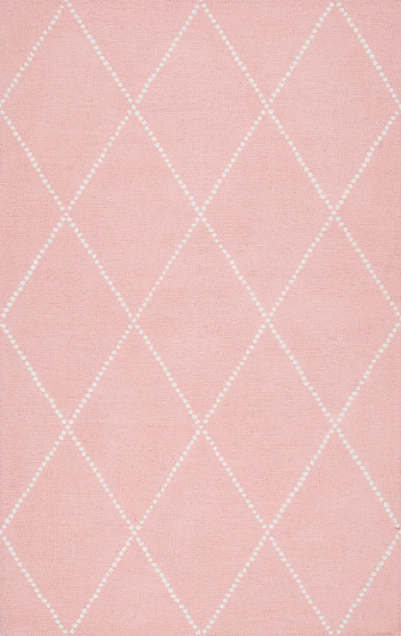 Dotted Diamond Trellis Nursery Rug | Baby Pink added by Spoak Member