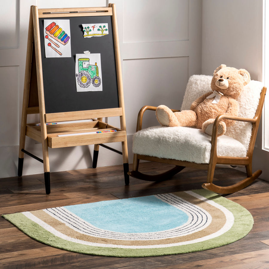 Malory Rainbow Kids Washable Rug | Moss Green added by Spoak Member