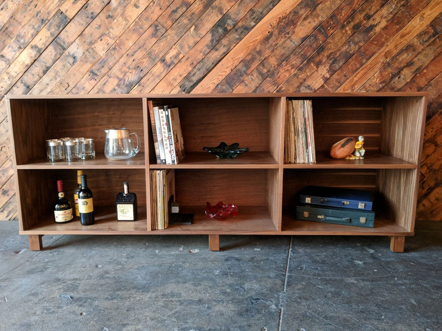 Custom Two Tiered Modern Record/bookshelf, Mid Century Style added by Spoak Member