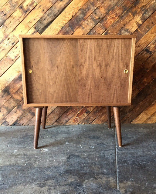 Mid Century Style Custom Walnut Record Bar Cabinet added by Spoak Member