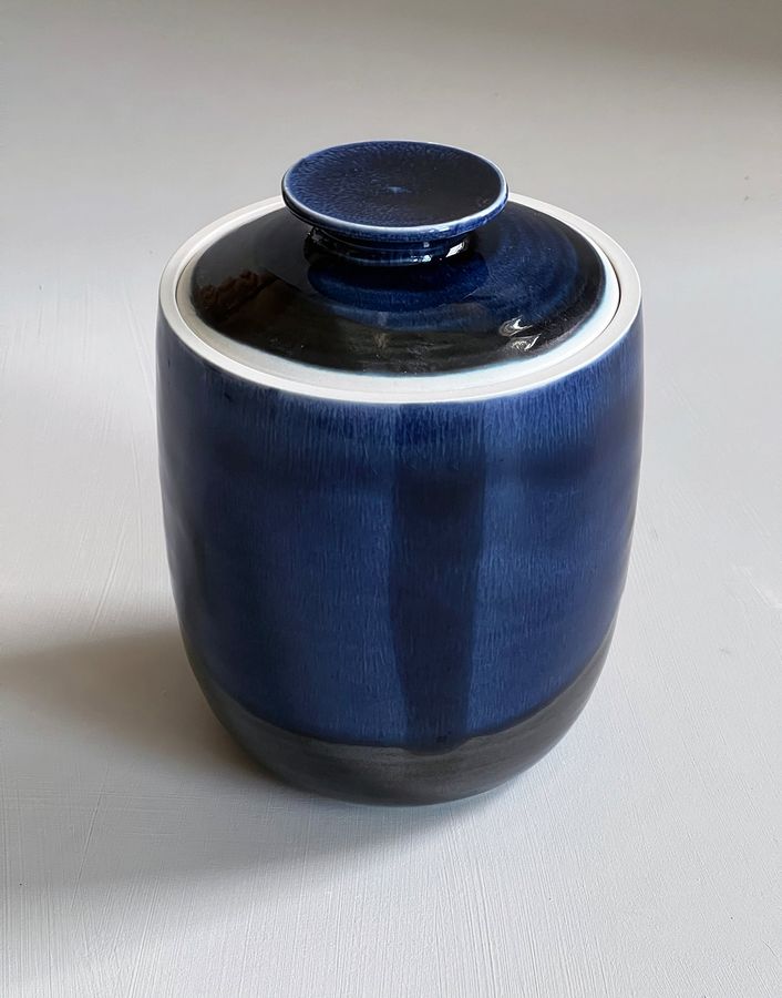 Indigo Porcelain Dog Cookie Jar | One Of A Kind added by Spoak Member