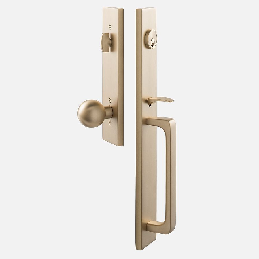 Lausanne Entrance Handleset with Globe Knob - Satin Brass added by Spoak Member