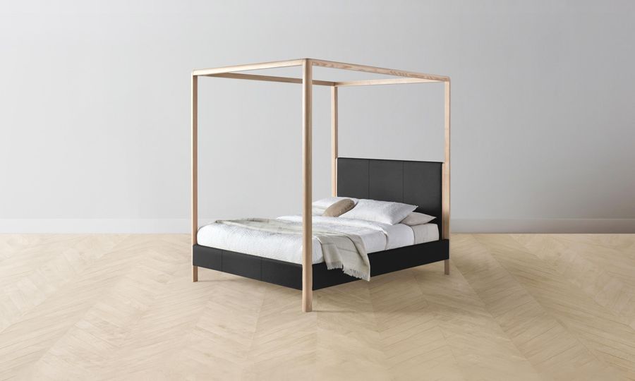The Thompson Canopy Bed - Pebbled Leather Ink added by Spoak Member