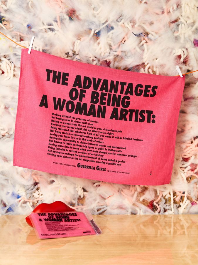 The Advantages Of Being A Woman Artist Tea Towel by Guerrilla Girls added by Spoak Member