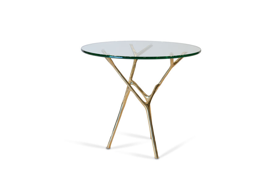 Rama Side Table, Glass Top, Bronze Base added by Spoak Member