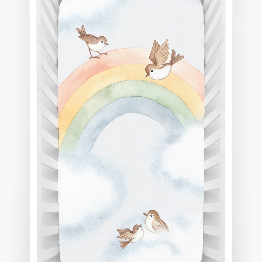 Rookie Humans Rainbow and Birds Standard Size Crib Sheet added by Spoak Member