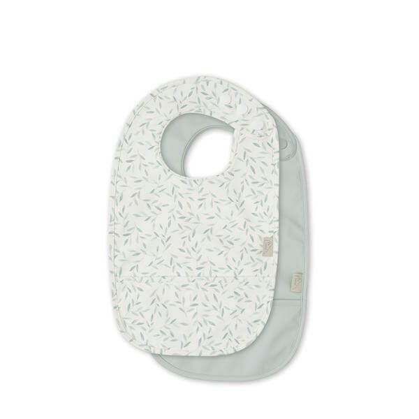 Cam Cam Bib w/ pocket, 2-pack - Green Leaves/Dusty Green added by Spoak Member
