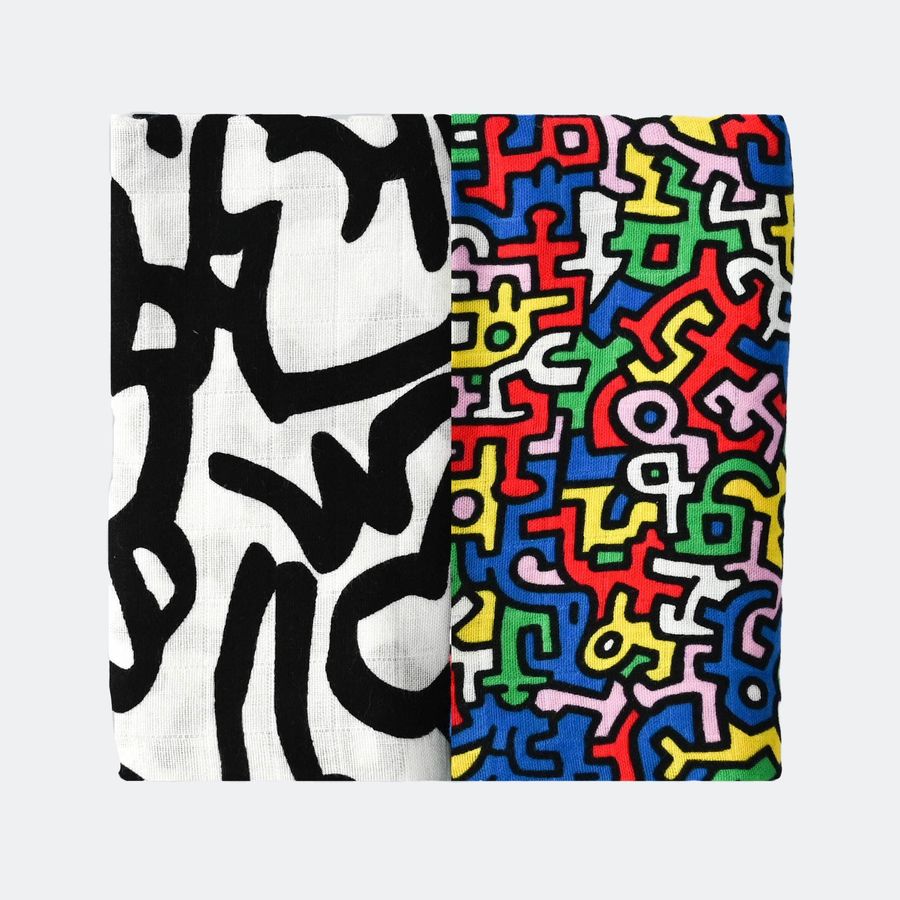Etta Loves X  Keith Haring Muslin Squares - 0 to 4M/5+M (2 Pack) added by Spoak Member