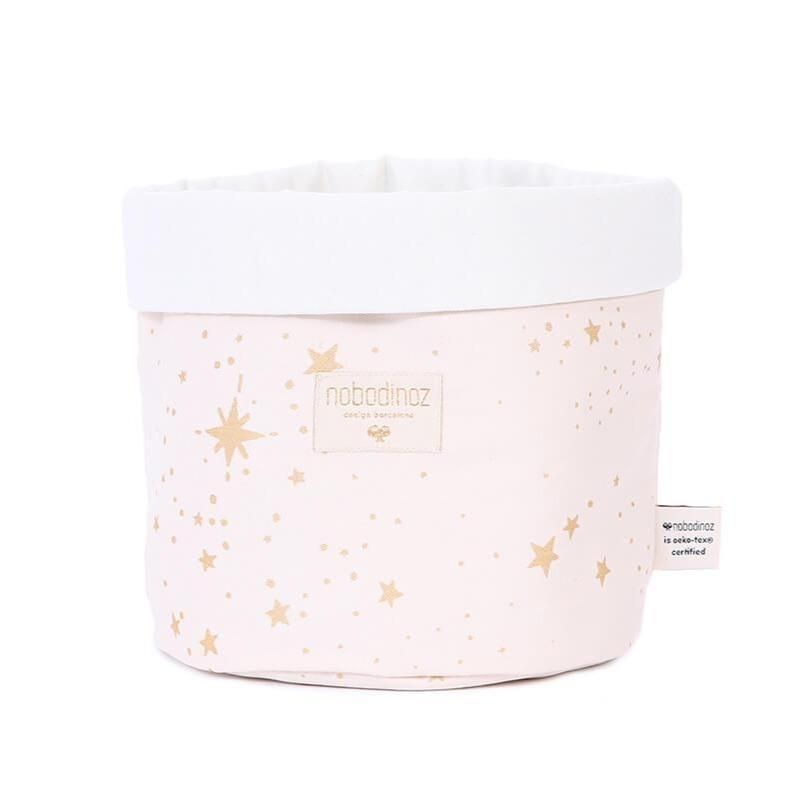 Nobodinoz Panda Fabric Basket - Gold Stella / Dream Pink (2 Sizes) added by Spoak Member